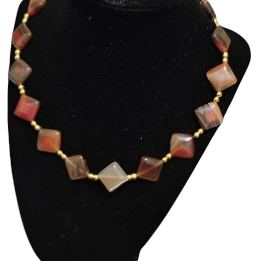 Carnelian (Semi-precious) Beaded Necklace